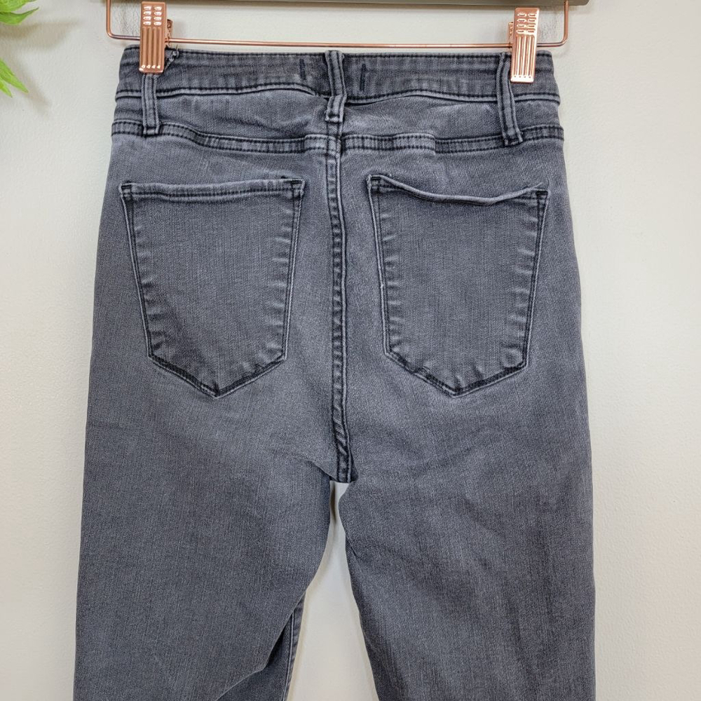 Abercrombie & Fitch Curve Love Super Skinny Ankle Jeans High Rise Gray AF 25 0 - Picture 9 of 11